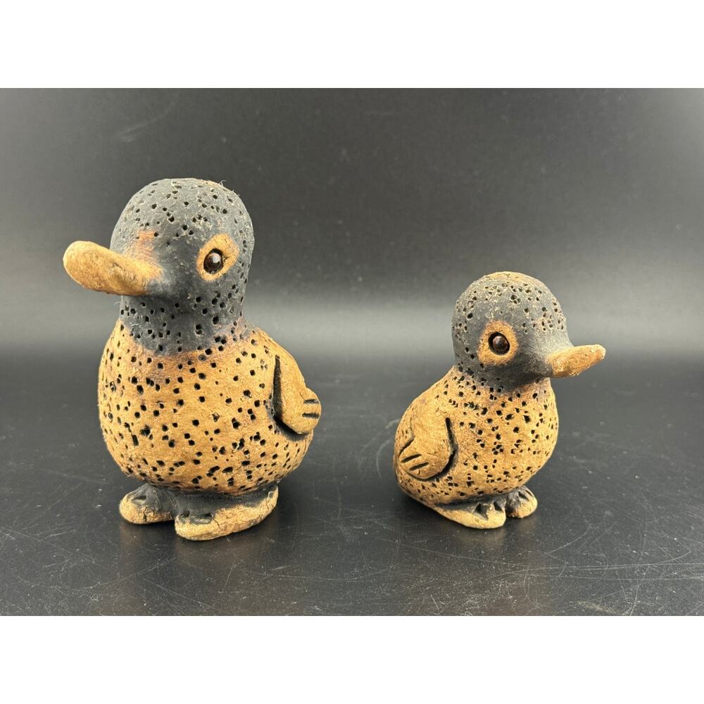 Pair of Signed Studio Pottery Ducks